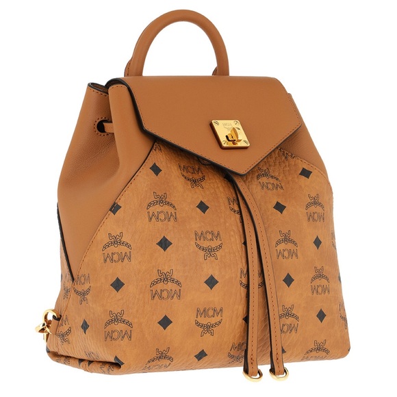 MCM Convertible Backpack/Crossbody Cognac Logo Bag - Picture 1 of 16